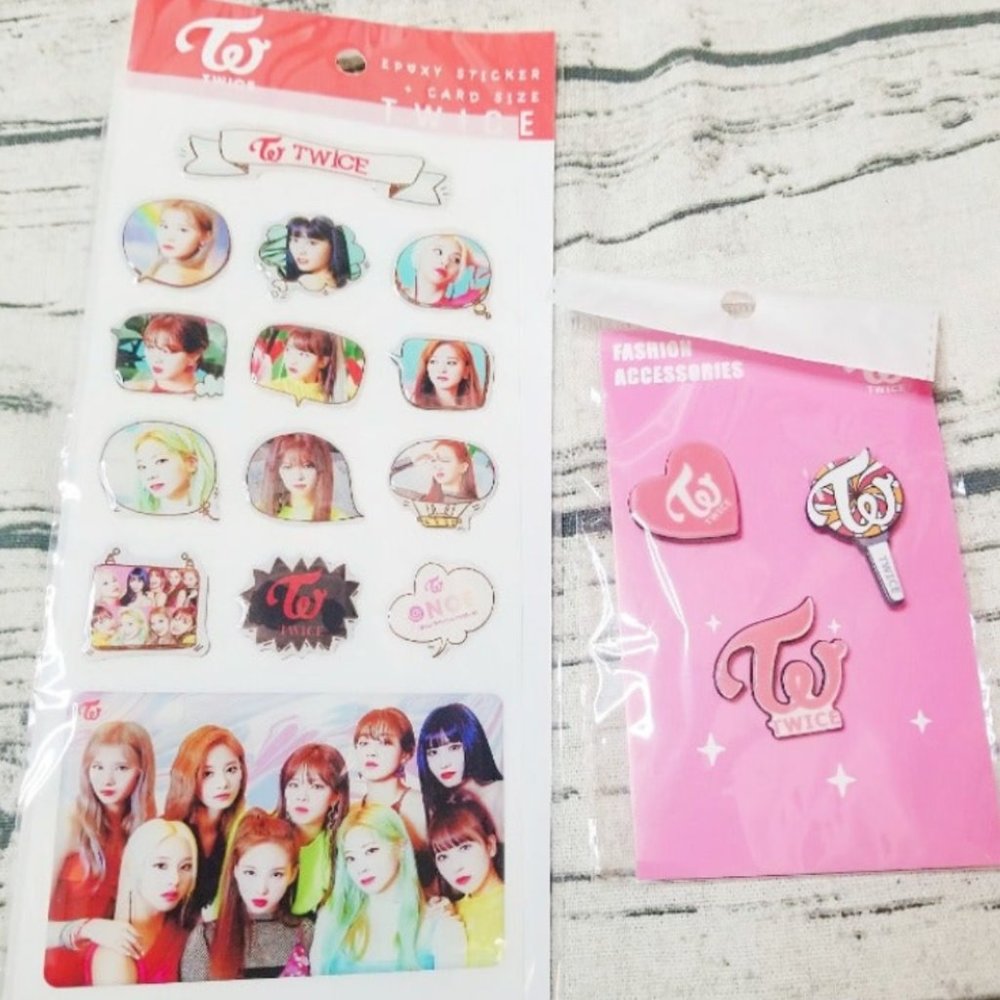 TWICE stickers and pins
